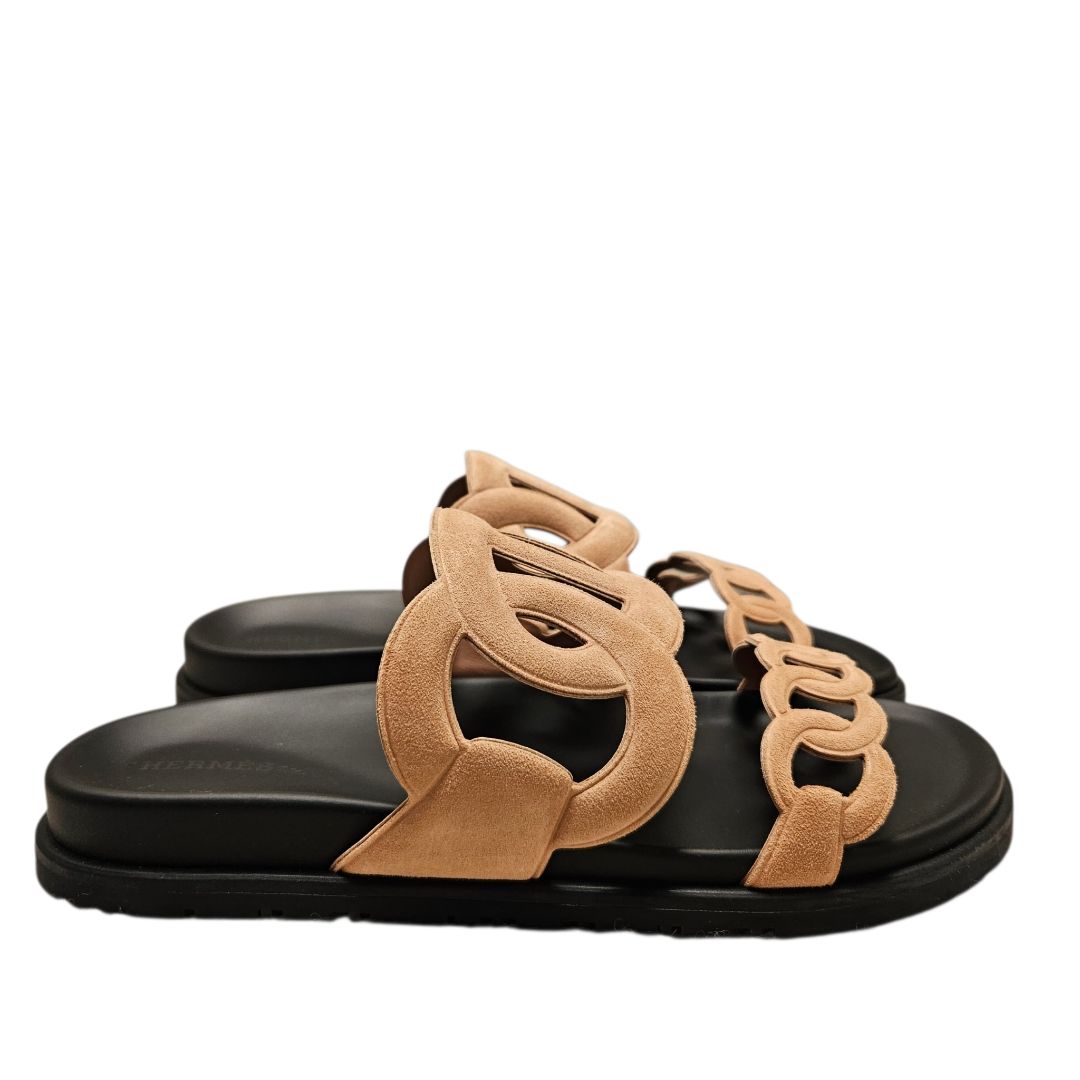 Hermès Suede Goatskin Extra Sandal, Size 40.5