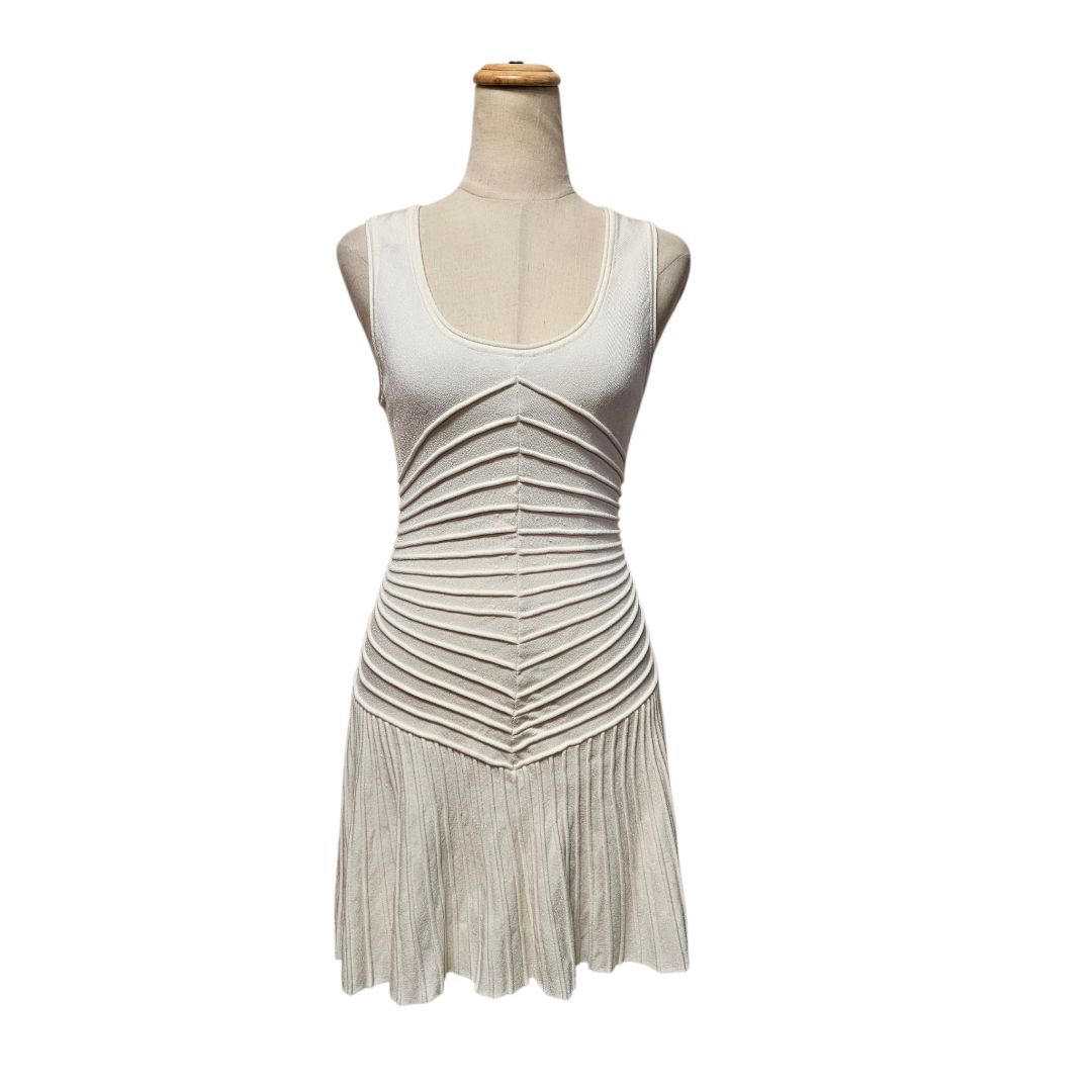 Alaia White Skater Mini Dress Size 36