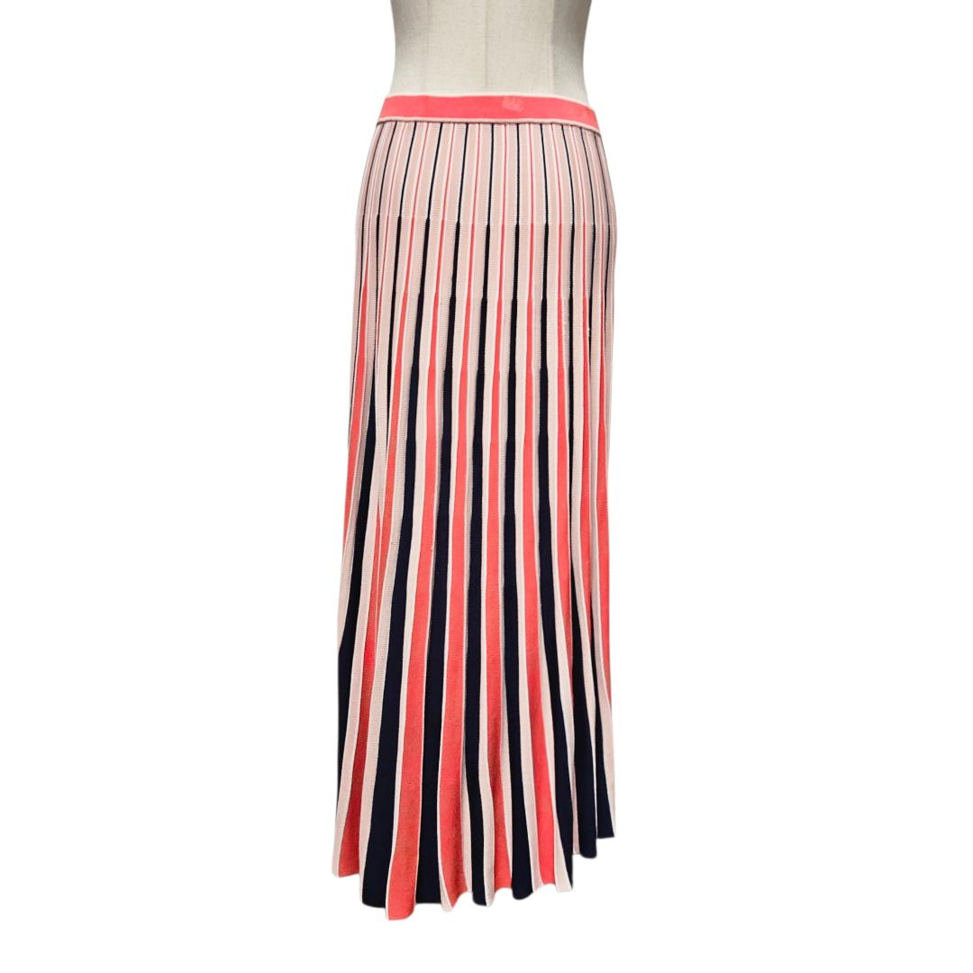 Zimmermann Striped Ribbed-Knit Midi Skirt Size 1