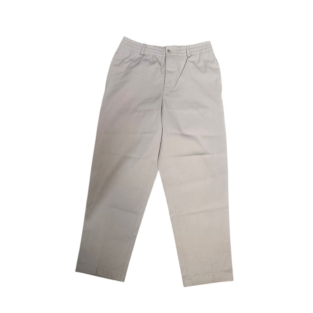 Hermès Light Grey With Drawstrings Ruched Waist Mens Trouser