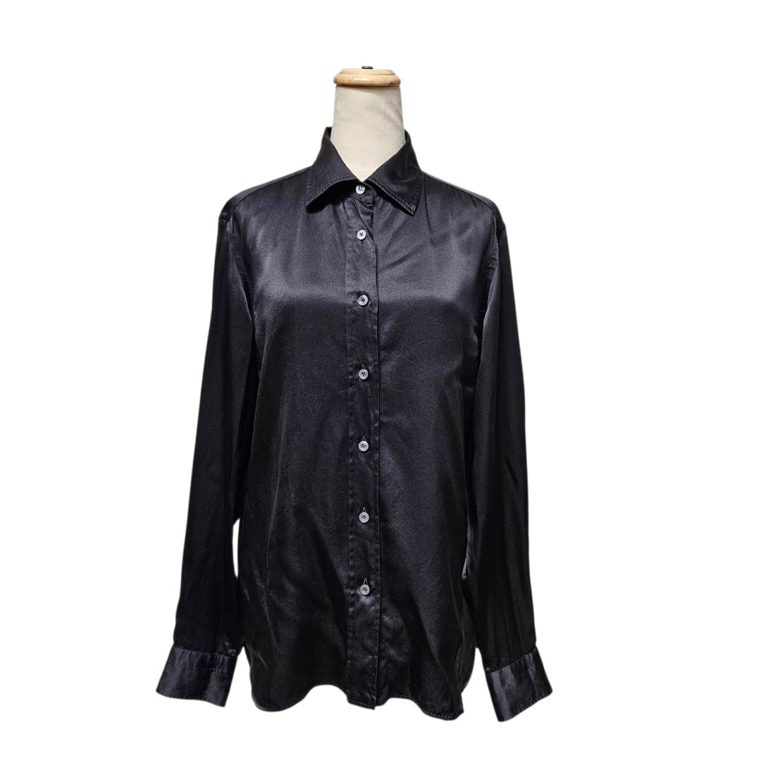 Tom Ford Charcoal Grey Silk Pyjama Shirt & Boxer Short Set