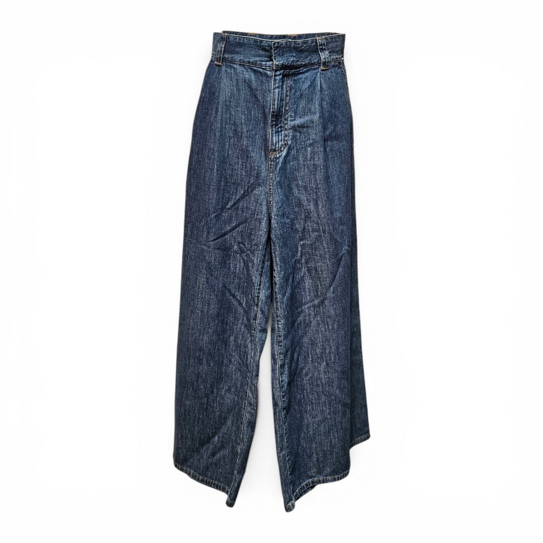 Christian Dior Navy Blue Denim Wide Leg Trousers, FR38