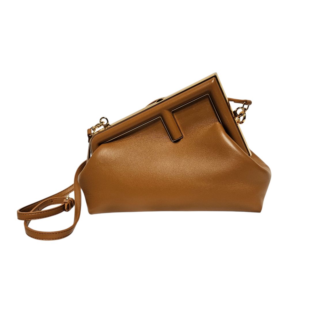 Fendi First Brown Leather Clutch Bag