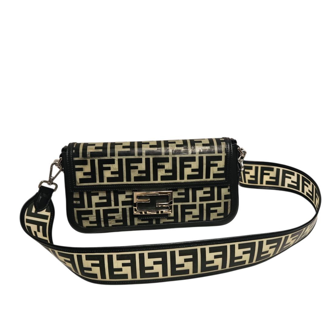 Fendi FF Zucca PVC Baguette Satchel Bag