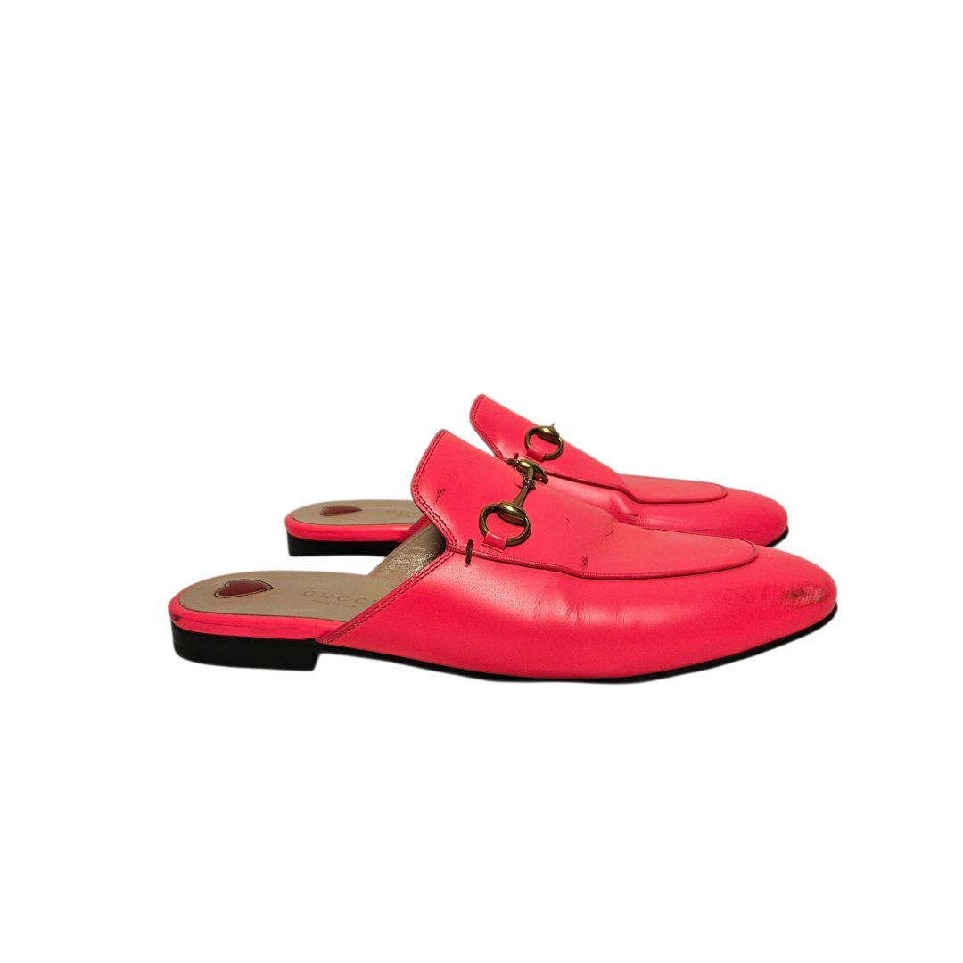 Gucci Princetown Horsebit Mule Hot Pink Patent Leather, size 38.5