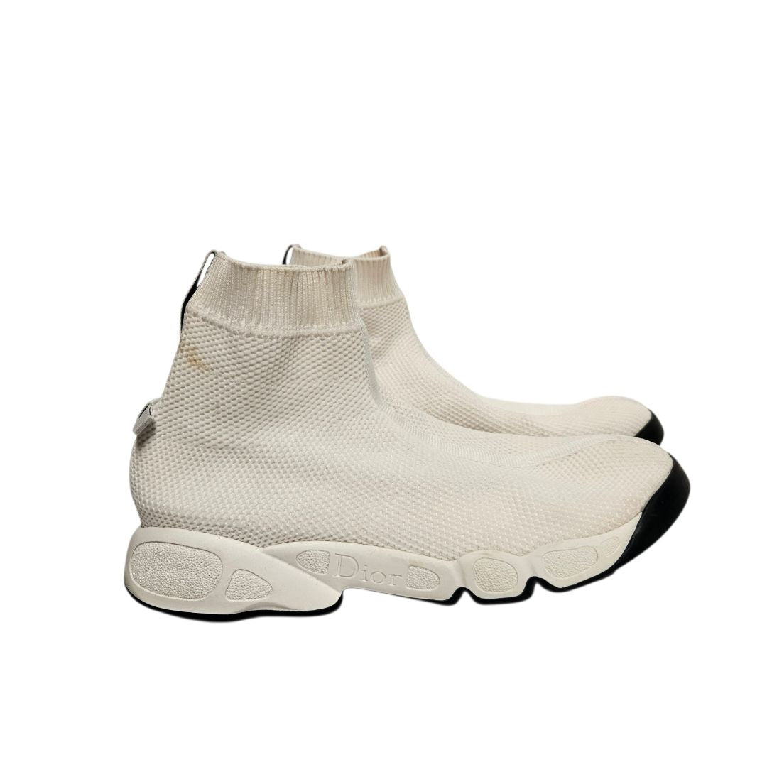 Christian Dior White Mesh Sock Sneaker, size 38.5