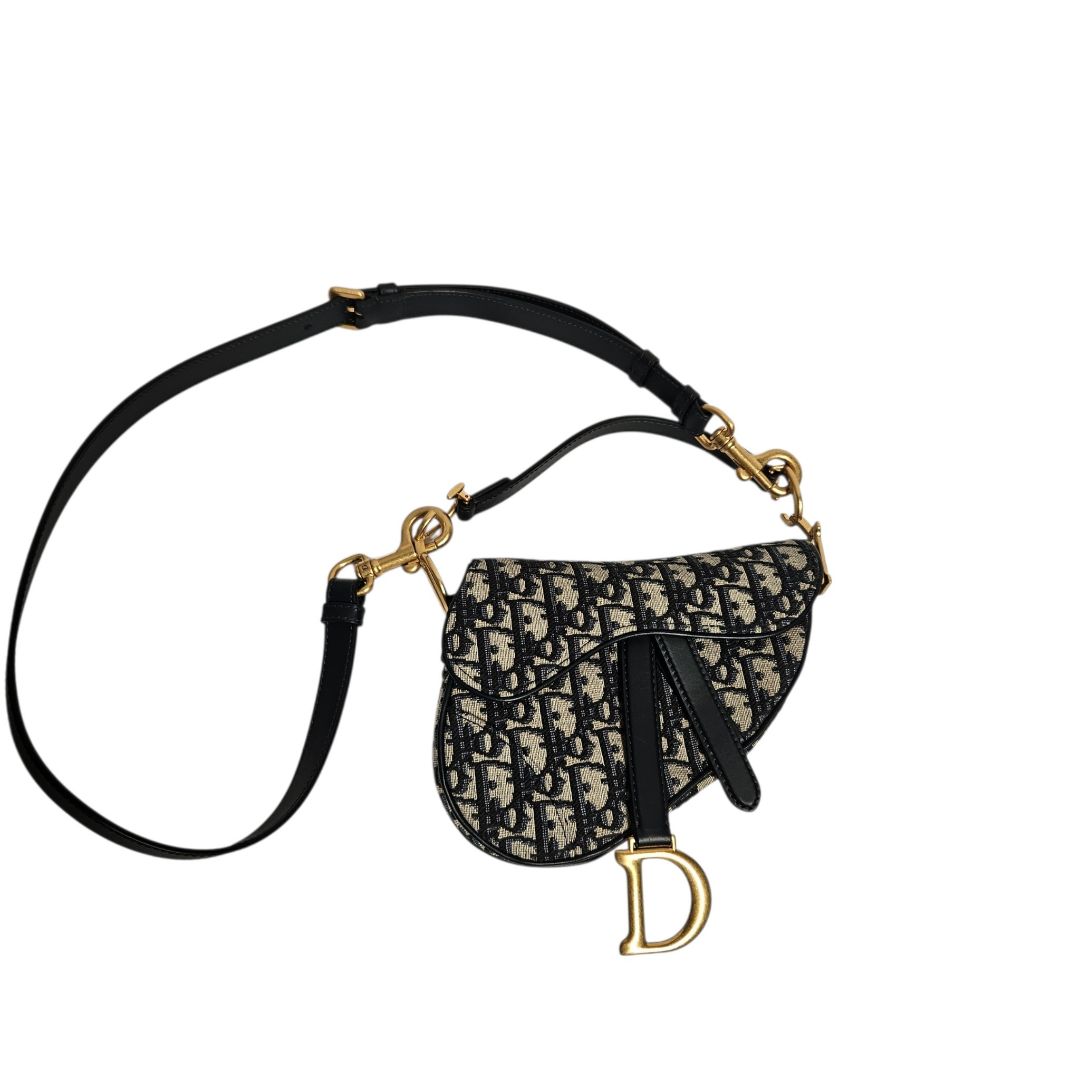 Christian Dior Oblique Saddle Mini Navy Blue