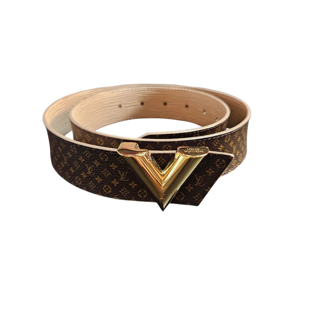 Louis Vuitton Brown Monogram & Epi Leather LV Iconic Reversible Belt