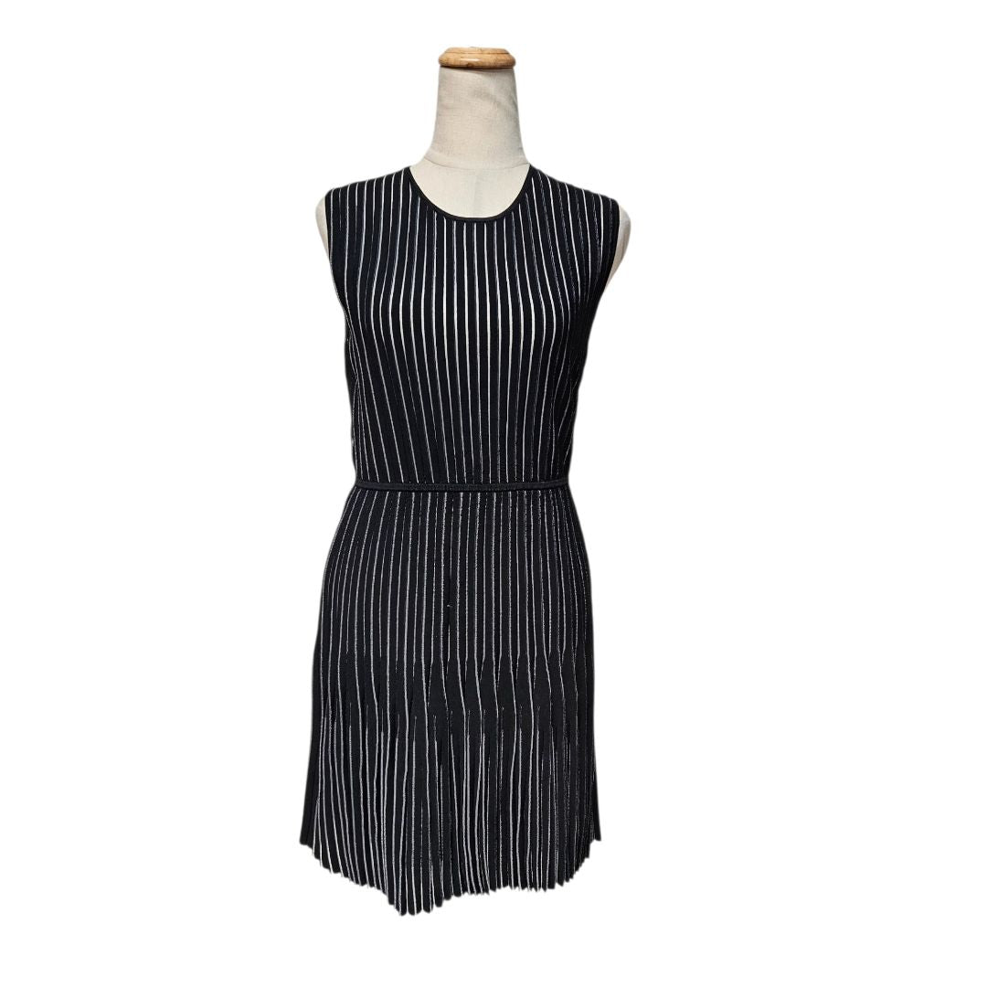 Dion Lee Pleated Sleeveless White and Black Short Dress