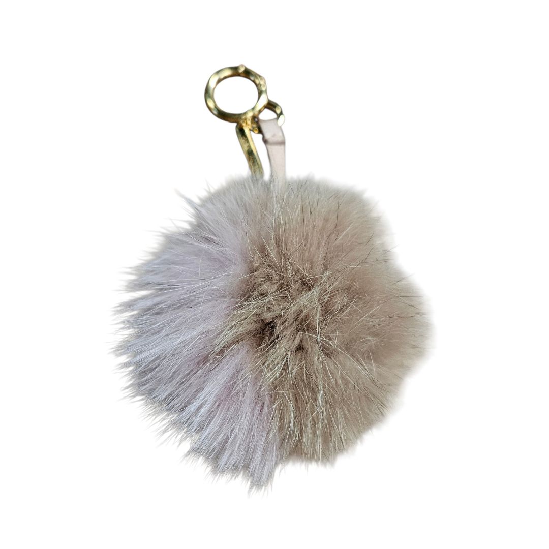 Fendi Pink/Beige Fur Bag Bug Charm