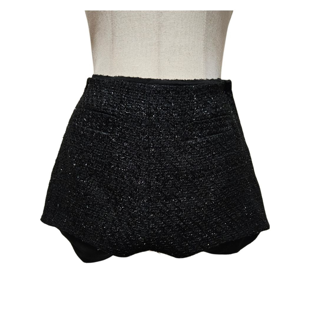 Mariana Senchina Black Tweed with Pockets Shorts