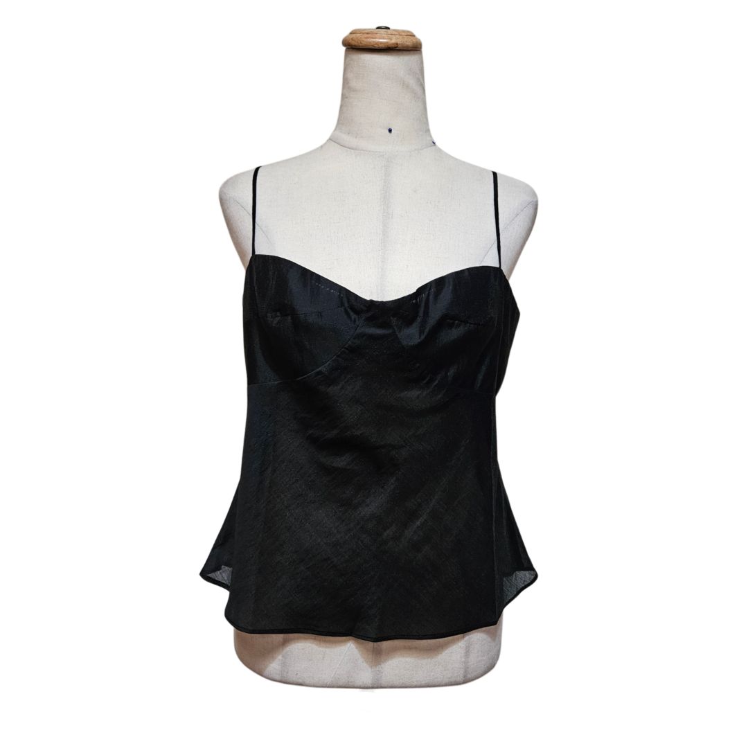 Reformation Alouette Black Sheer Top, Size 10