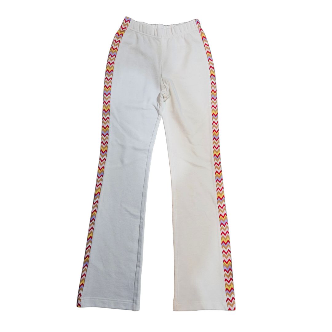 M Missoni White Zig Zag Print Sweatpants