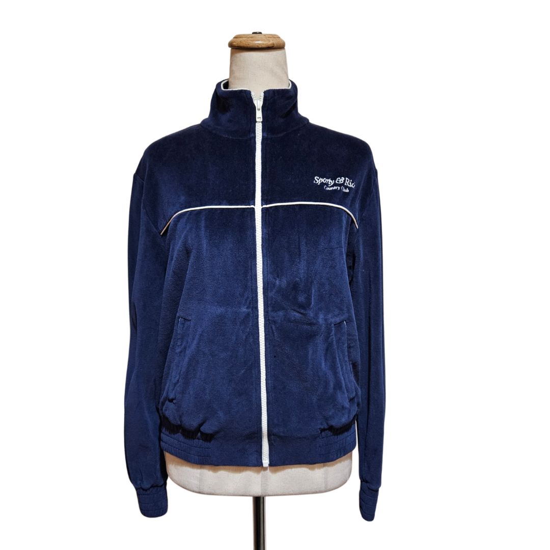 Sporty & Rich Blue Zip-Up Sweatshirt Jacket