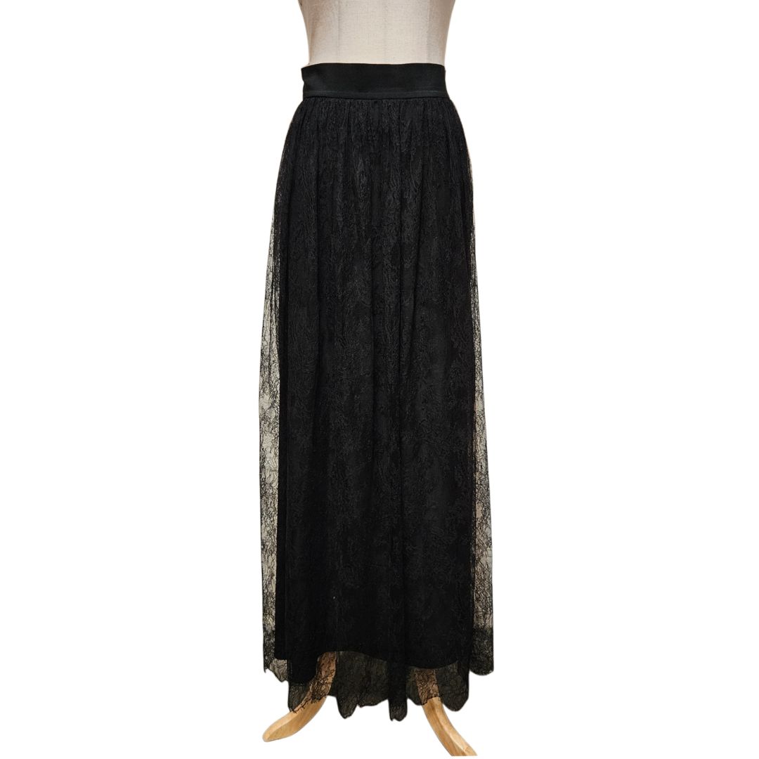 Elie Saab Black Lace Maxi Skirt