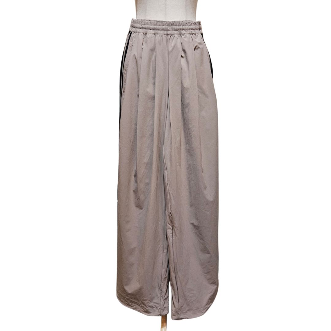 Adidas Khaki with Stripe Pleated Wide Legs Trousers