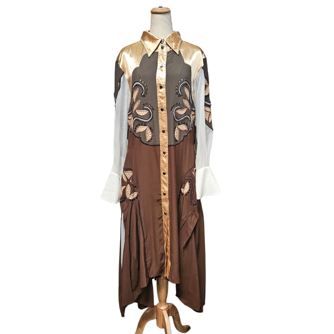 Chloé Silk Western-Style Embellished Embroidered Fall 2018 Dress