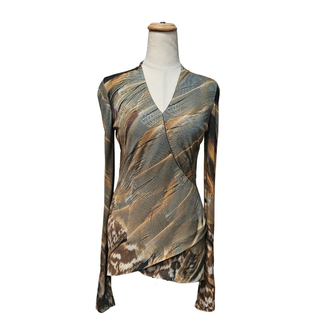 Roberto Cavalli Multicolor Printed Jersey Top