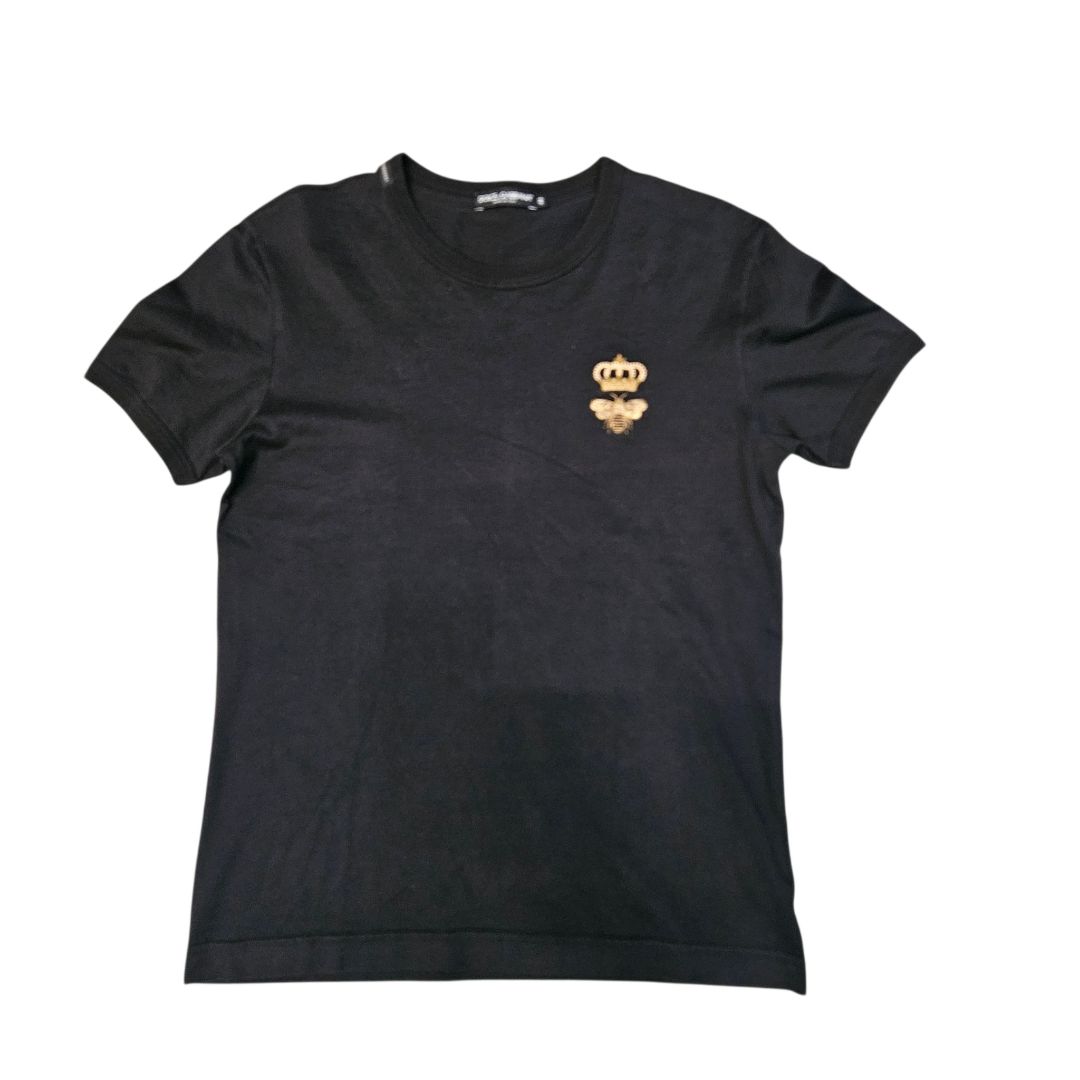 Dolce & Gabbana Black With Bee & Crown Print T-Shirt