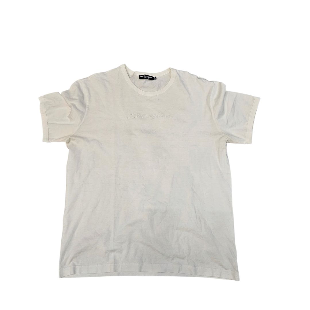 Dolce & Gabbana White Logo Print T-Shirt