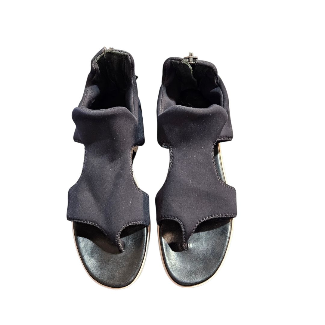 Hermès Black Fabric Gate Sandal, Size 38