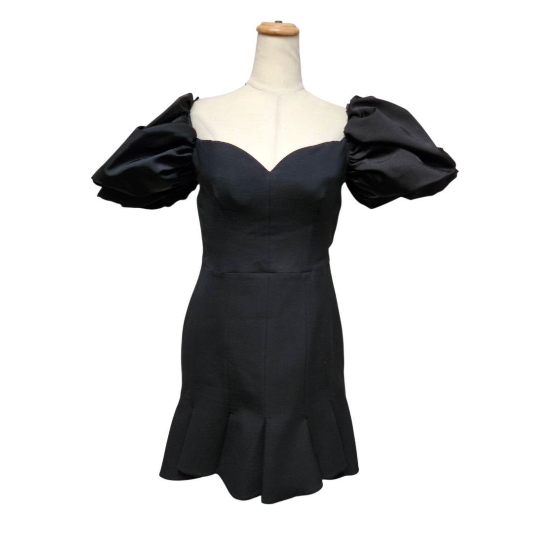 Alexander McQueen Off-the-Shoulder Peplum Hem With Pink Underskirt Dress