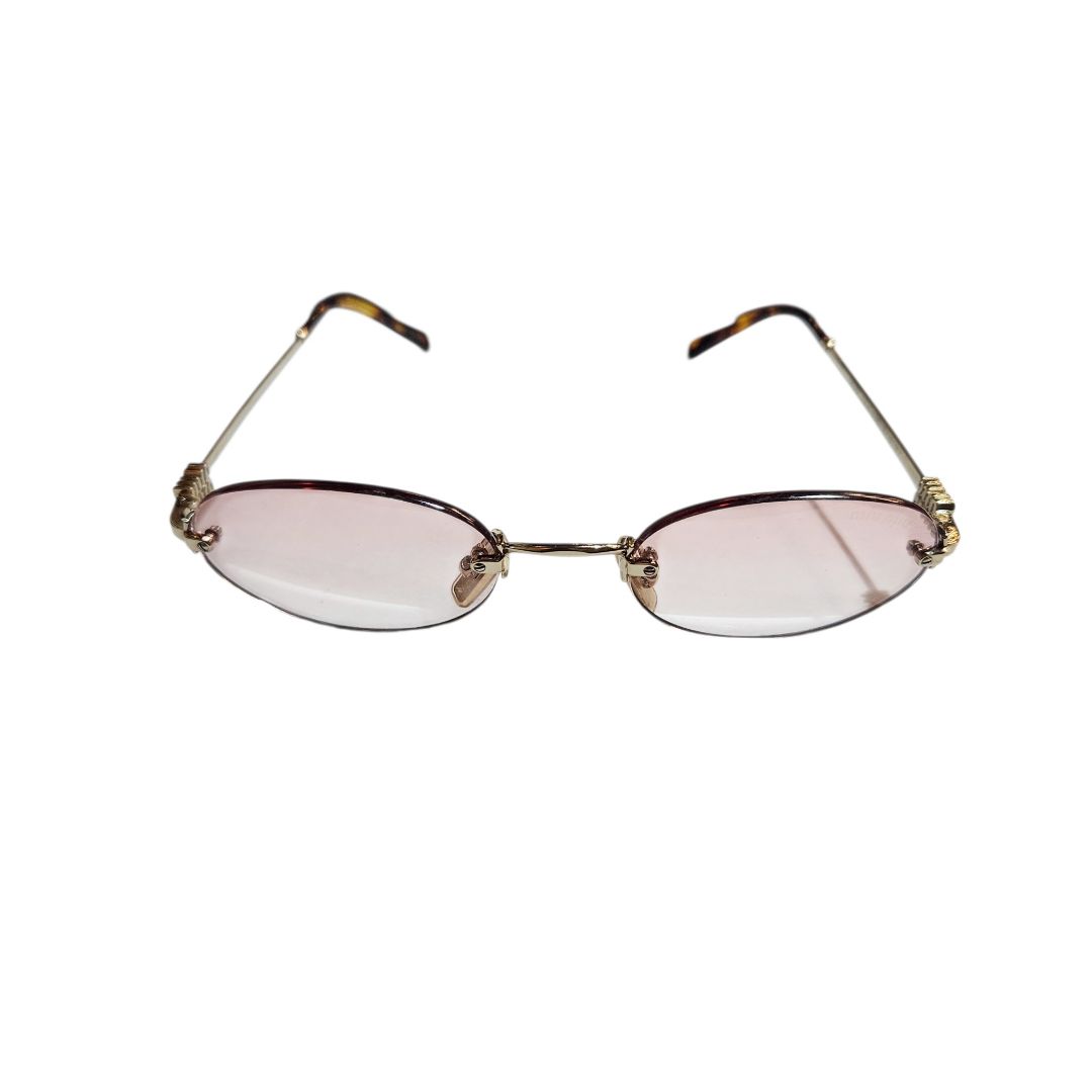 Miu Miu Pink Oval Lens Sunglasses