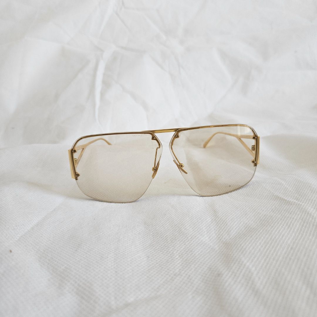 Bottega Veneta Eyewear Half-Rim Aviator Sunglasses
