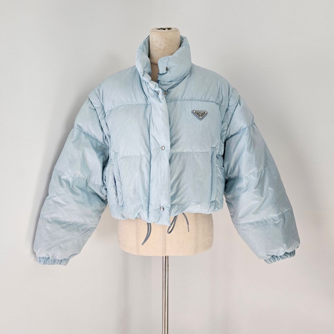 Prada Re-Nylon cropped convertible down jacket