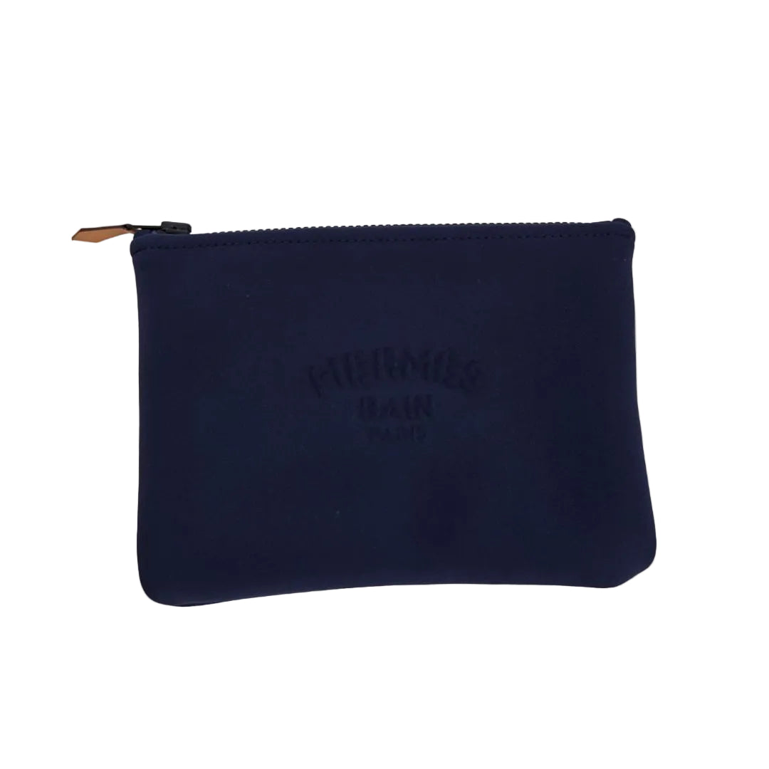 Hermes Clutch bag polyamide navy accessory case Truth Flat MM