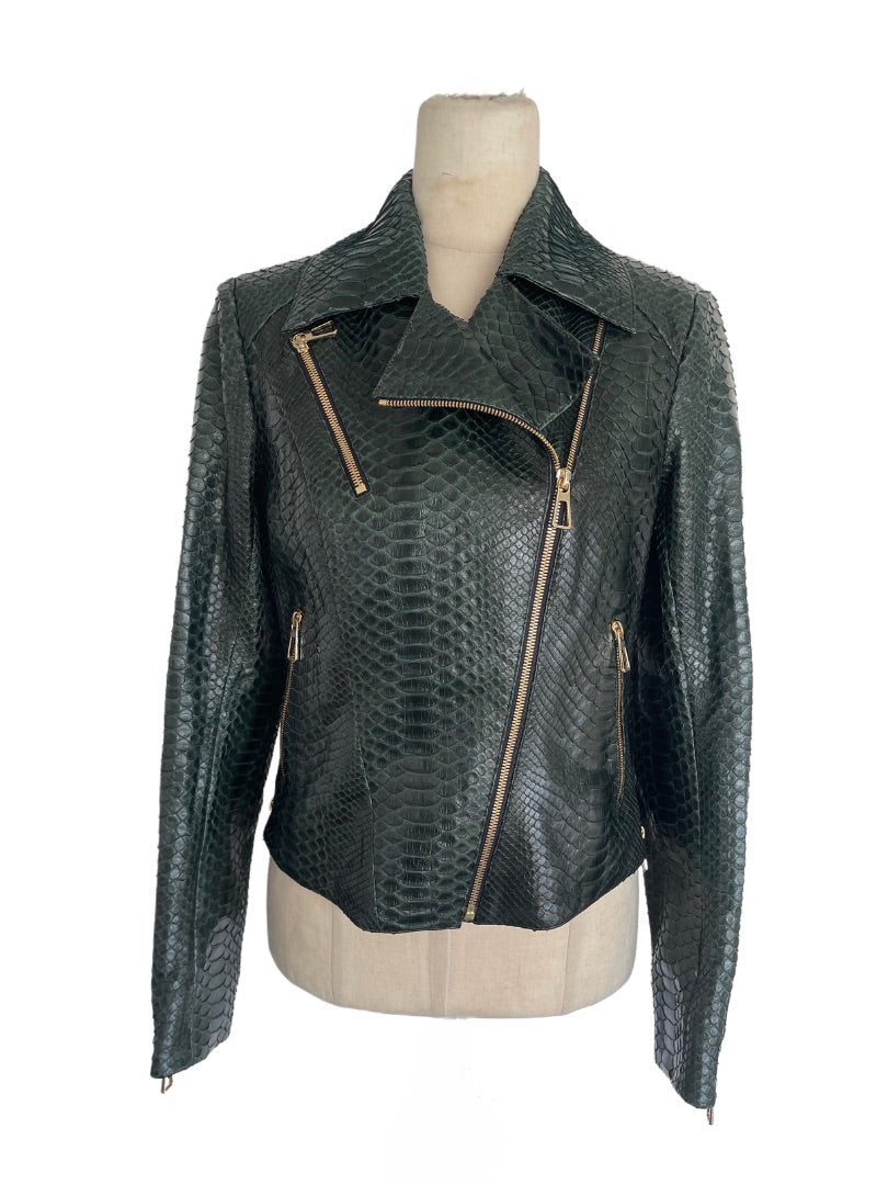 Punto Green Python Skin Bicker Jacket Clothing, 36