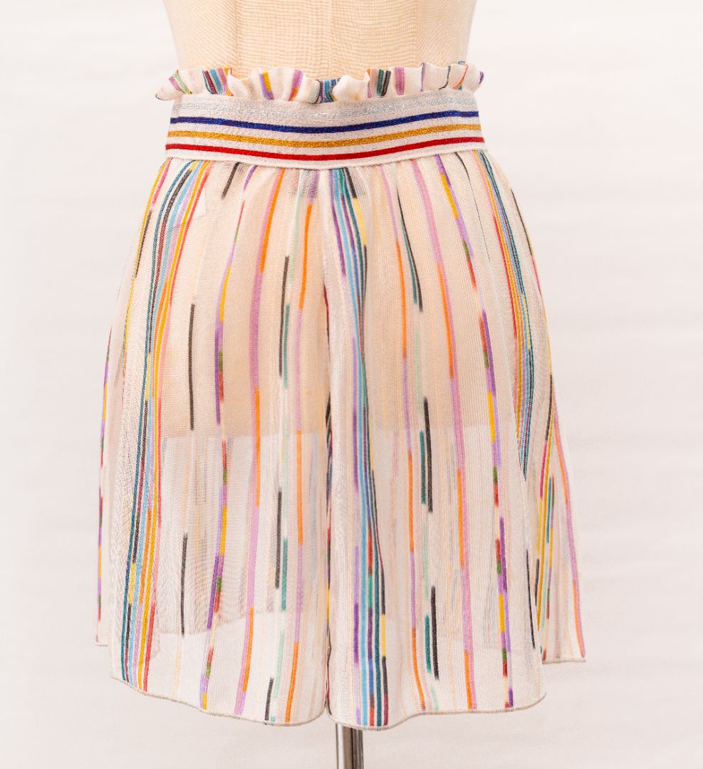 Missoni Mare High Waist White Striped Sheer Shorts