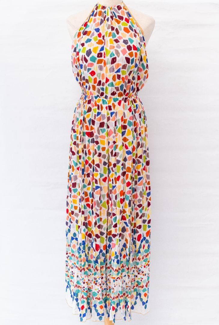 Missoni White Multicolor Halter Jumpsuit Swim Cover