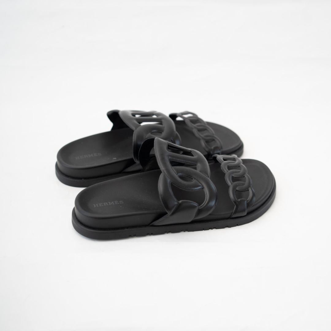 Hermès Extra black sandals, size 39.5