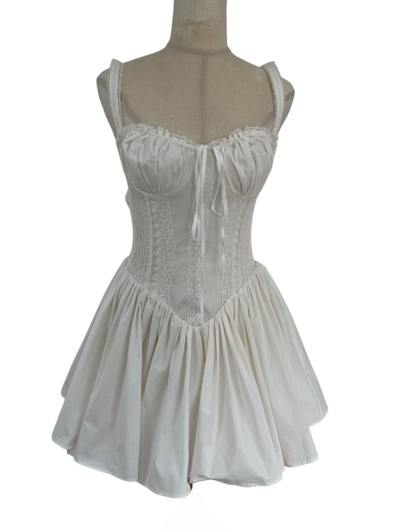 House of CB Off-white Pietra Corset Mini Dress,Clothing, XS