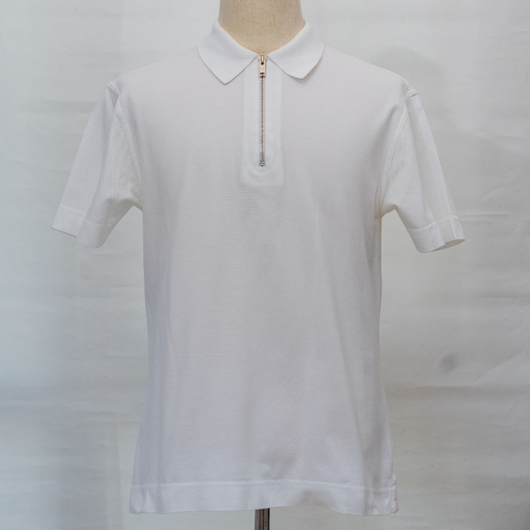 Givenchy white half zip shirt with silver zipper
