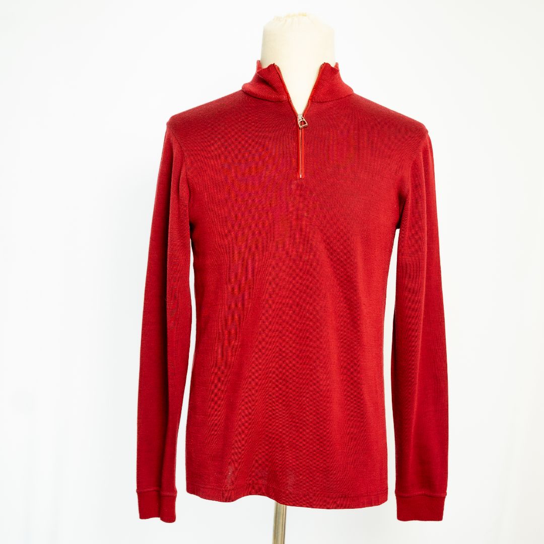 Hermès Maroon Long Sleeve Wool Knit Pull for Men