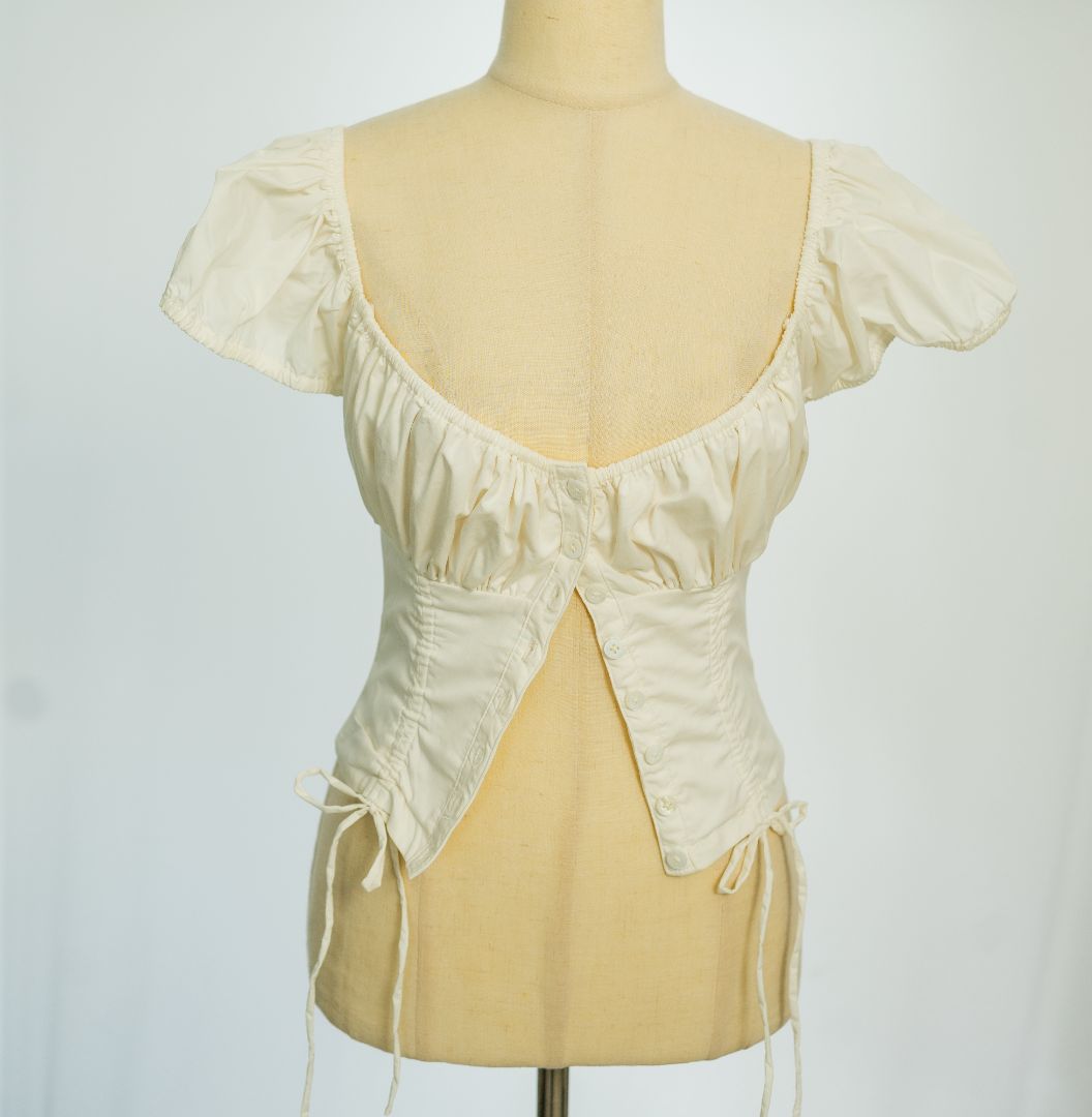 House of CB White Ruched Top