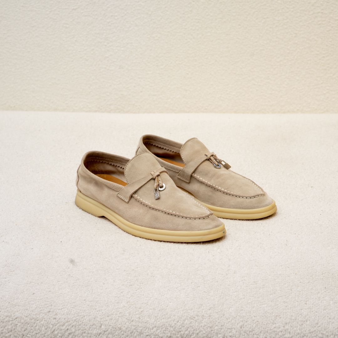 Loro Piana 10mm Summer Charms Walk suede loafers, 37