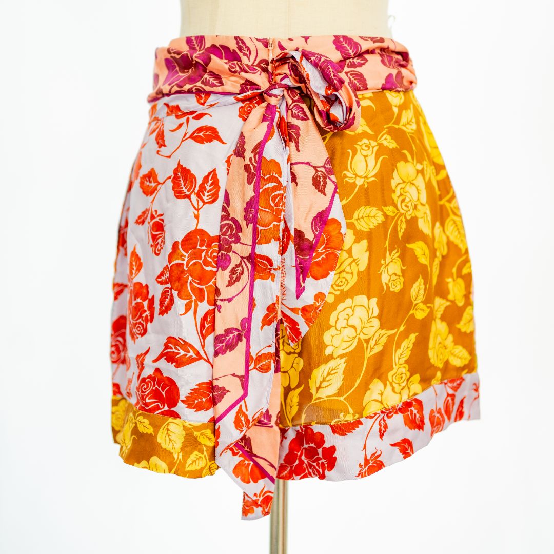 Zimmermann Floral Print Silk LoveStruck Shorts