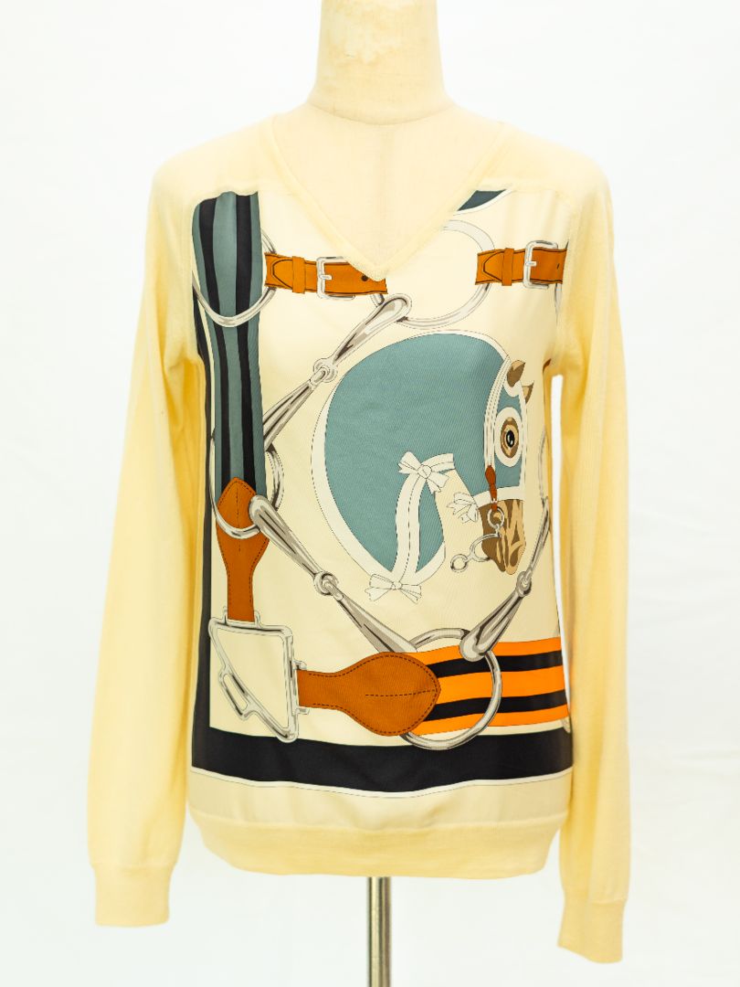 Hermès cashmere and silk long sleeve top