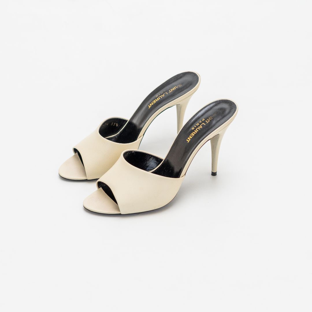 Saint Laurent LA 16 Leather Mules, 37.5