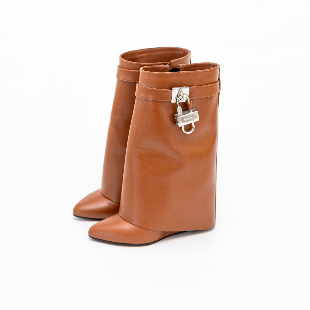 Givenchy Shark Lock Ankle Caramel Boots, 37