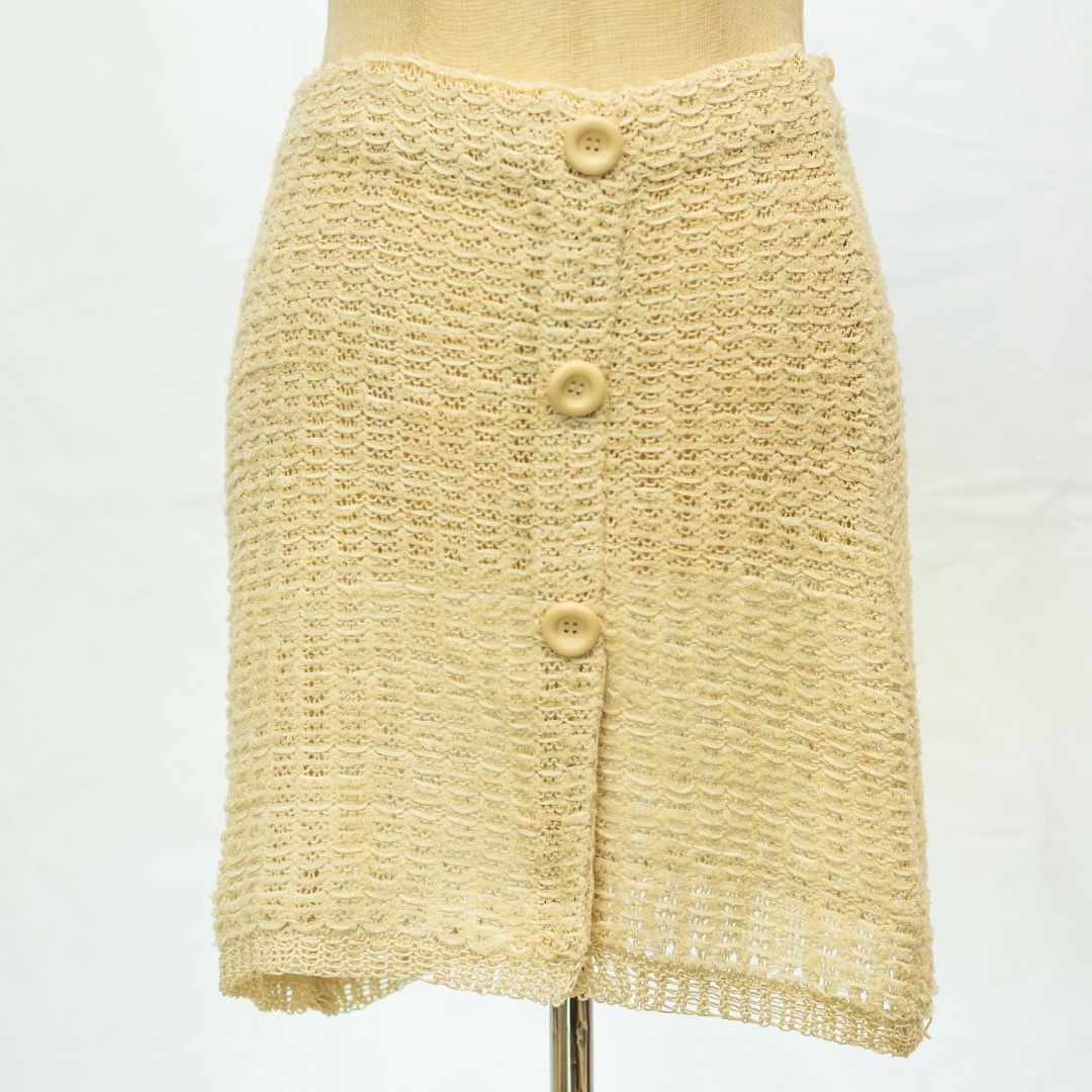 Acne Studios Knit Beige Mini Skirt