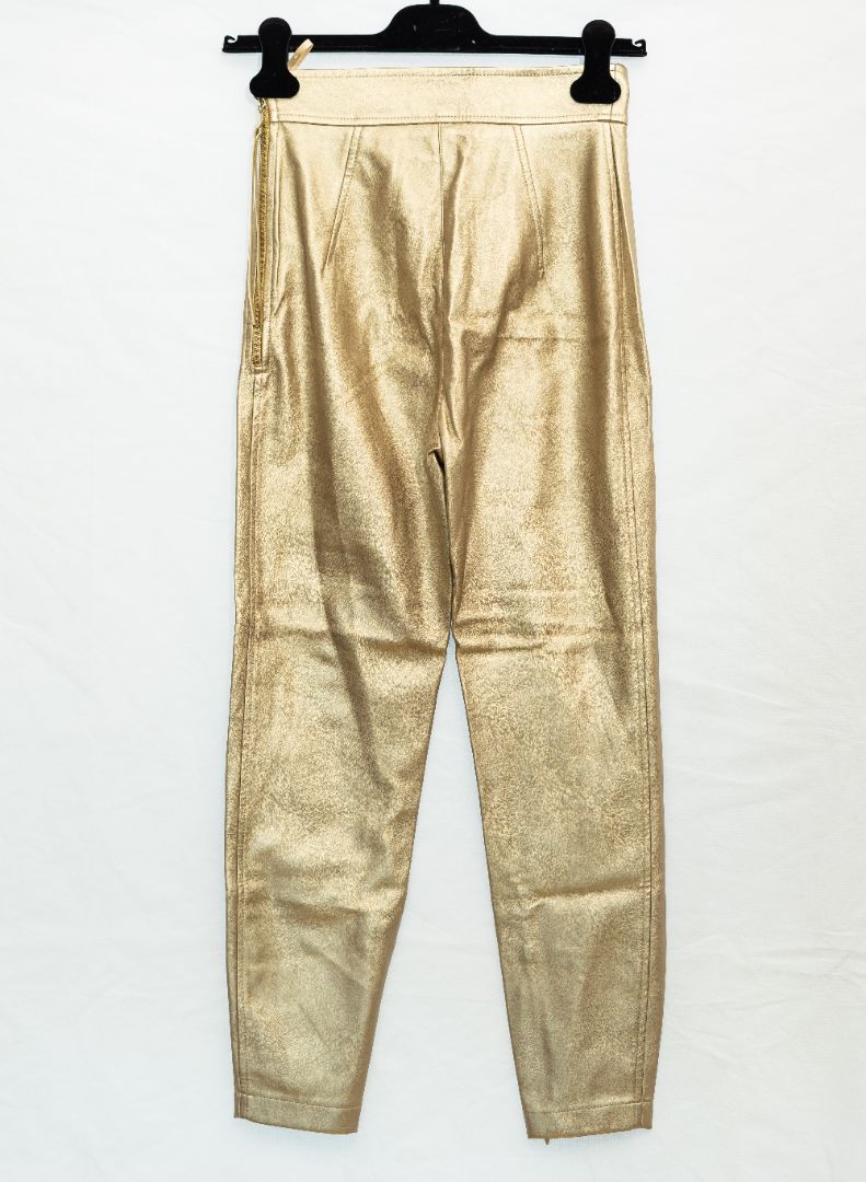 Elisabetta Franchi Gold Leather Leggings