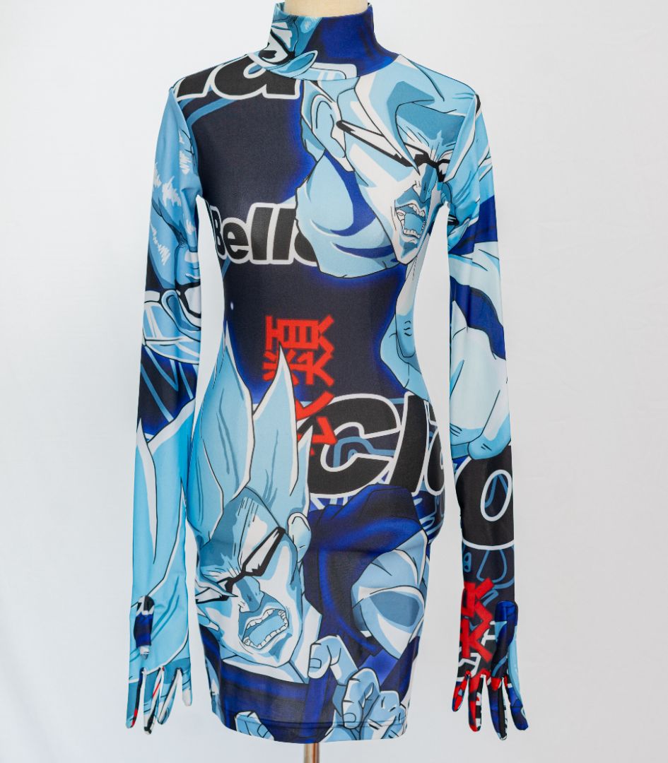 Vetements Anime Body Dress In Blue
