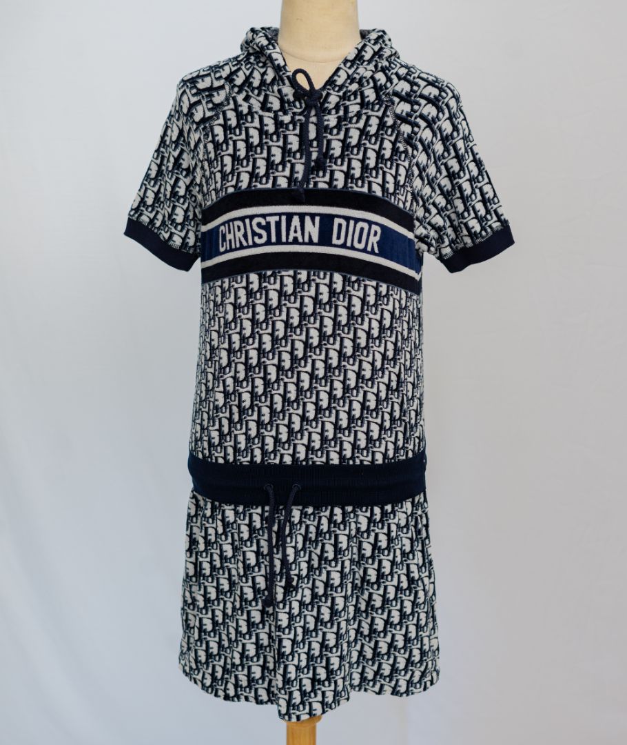 Dior oblique print towel hooded dress