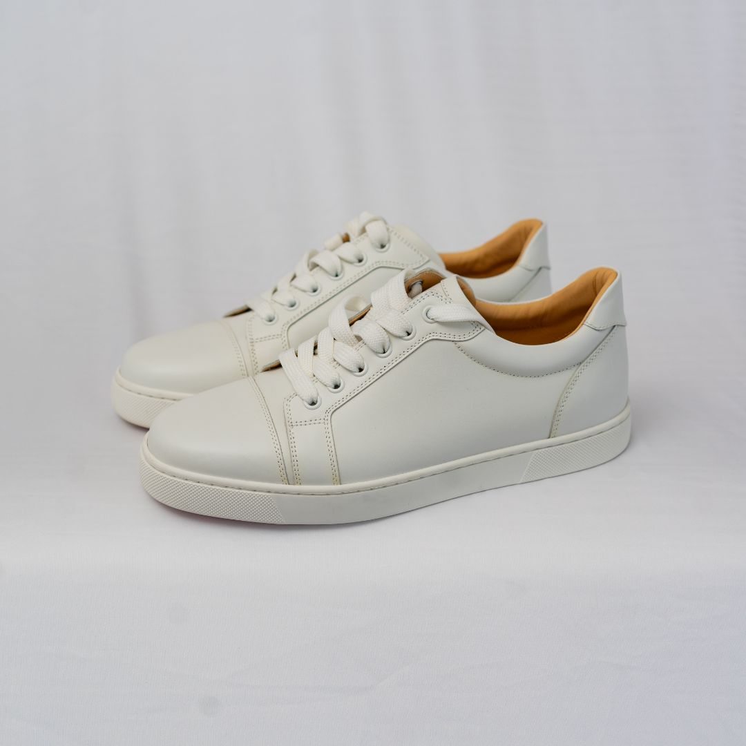 Christian Louboutin White Leather Rantalow Low Top Sneakers, 39