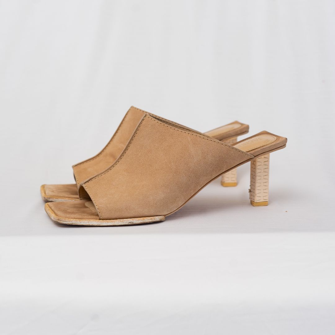 Jacquemus suede square toe mules, 41