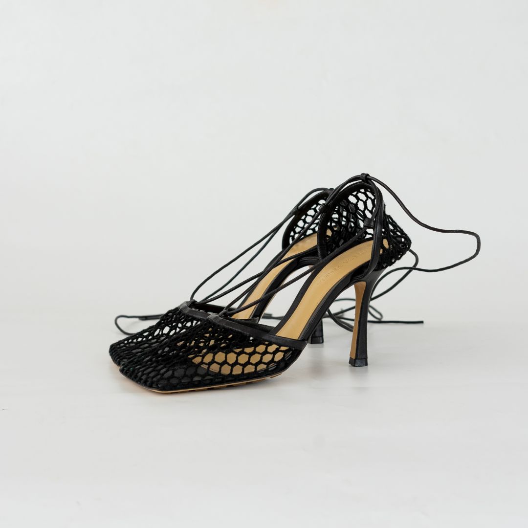 Bottega Veneta Stretch Ankle Strap Sandals, 38
